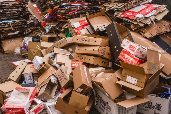 Belarus Minsk Region December 2019 Waste Packed Cardboard Boxes Waste — 图库照片