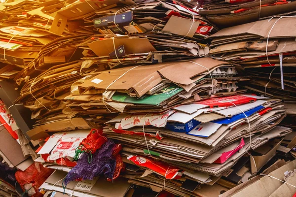 Belarus Minsk Region December 2019 Waste Packed Cardboard Boxes Waste — 图库照片