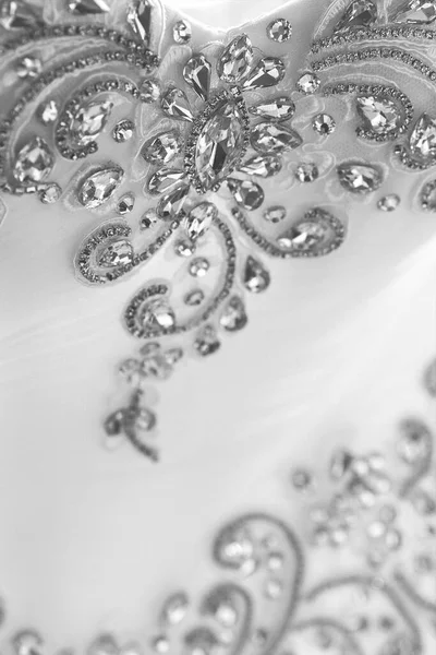 Esküvői Ékszerek Dekoráció Menyasszony Gyémánt Közelről — Stock Fotó