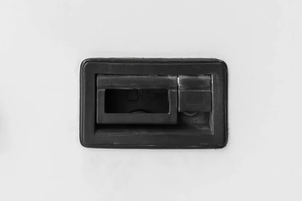 Современная Черная Металлическая Дверная Ручка Резиновой Рамке Багажного Отсека Транспортного — стоковое фото