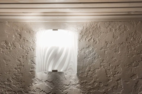 Lampe Faible Luminosité Sur Mur Dans Intérieur Moderne Éclairage Style — Photo