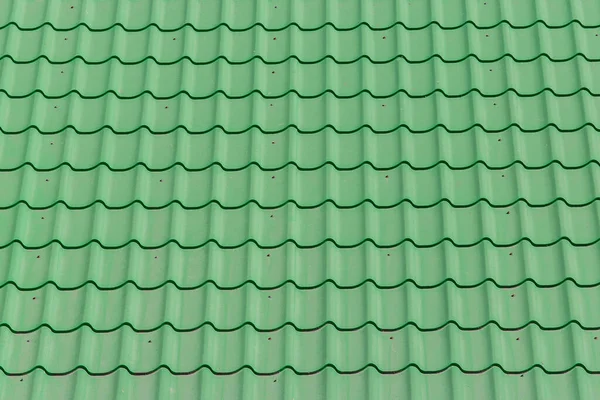 Groene Tegel Tegels Dak Oppervlak Huis Patroon Textuur Achtergrond — Stockfoto