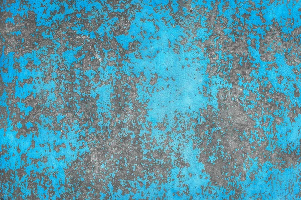 Oude Blauwe Peeling Verf Vuil Beton Muur Textuur Met Abstracte — Stockfoto