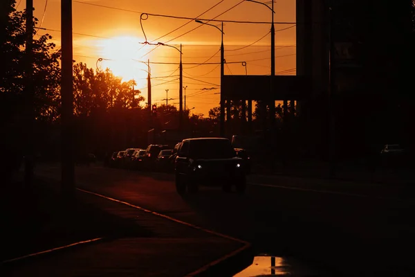 Ein Straßenschild wie bei Sonnenuntergang — Stockfoto