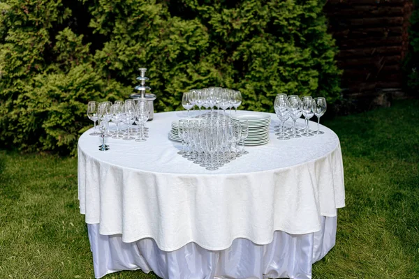 Wedding buffet with snacks for the young in a beautiful location Stock Picture