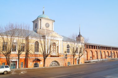 Mimarisi. Antik duvar arazi parçası. Smolensk. Rusya