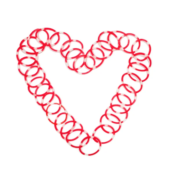 Heart Lined Rubber Hair Bands Love Symbol Happy Valentine Day — Stock Photo, Image
