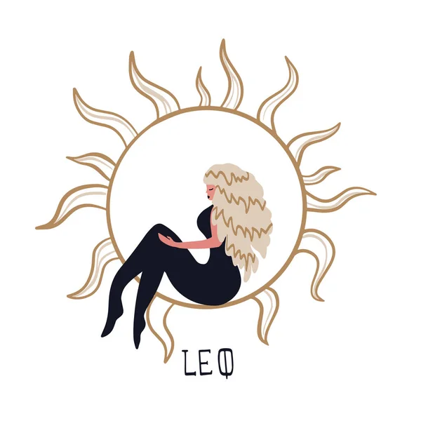 Lo zodiaco segnala Leo. Illustrazione vettoriale del simbolo zodiacale. — Vettoriale Stock