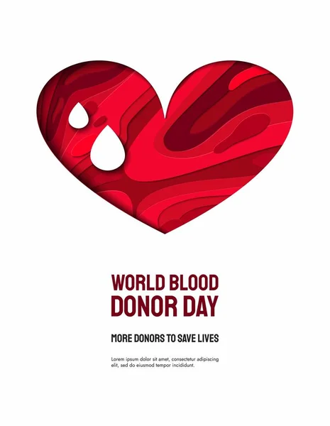 Wereld Donor Dag Vector Illustratie Voor Posters Uitnodigingen Medisch Ontwerp — Stockvector