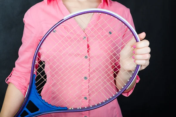 Business woman ready to play tennis Stock Image