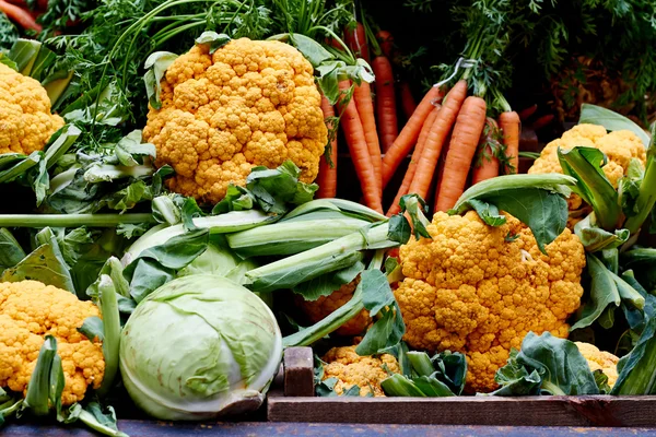 Hortalizas frescas y ecológicas en el mercado —  Fotos de Stock