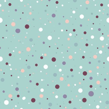 Cute seamless pattern or texture with colorful polka dots on white background. Blue background. Used for kids background, blog, web design, scrapbooks, party or baby shower invitations and wedding car