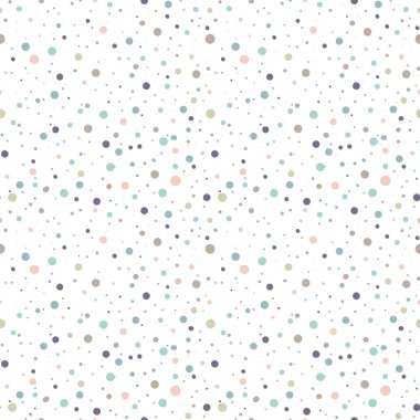 Beyaz arka plan üzerinde renkli polka noktaları ile sevimli sorunsuz desen veya doku. 