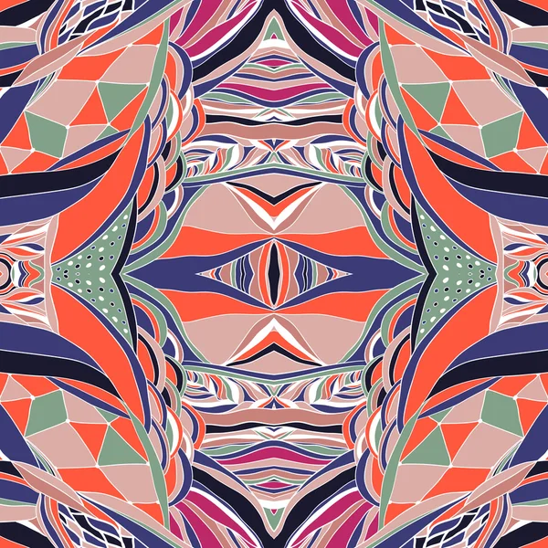 Bandana paisley ornamental tradicional. Dibujado a mano patrón azteca colorido con patrón artístico . — Vector de stock