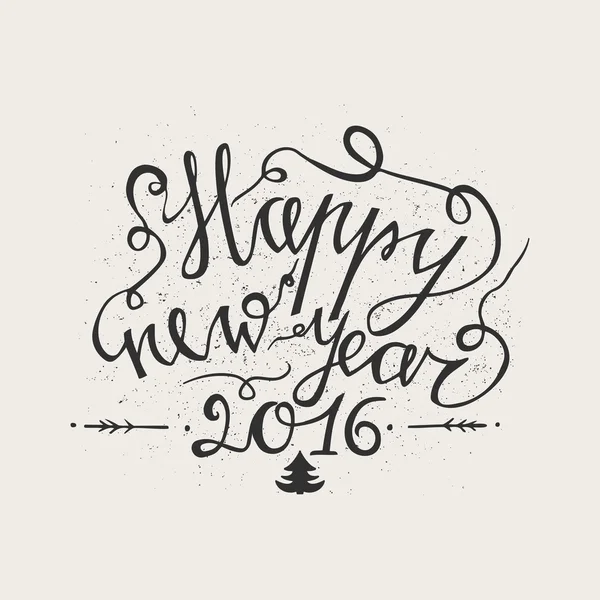 Hand drawn typography poster. Happy Holidays greetings hand-lettering inscription - Happy New Year  isolated on white background. — стоковий вектор