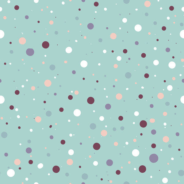 Cute seamless pattern or texture with colorful polka dots on white background. Blue background. Used for kids background, blog, web design, scrapbooks, party or baby shower invitations and wedding car