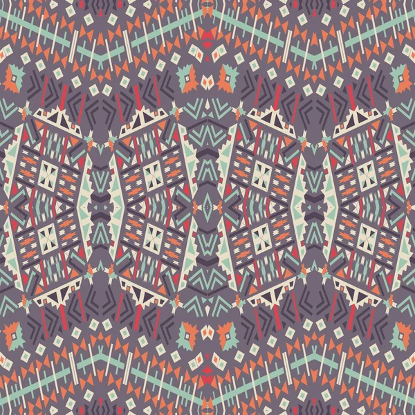 Ethnic seamless pattern. Aztec geometric background. Hand drawn navajo fabric. — Stock Vector