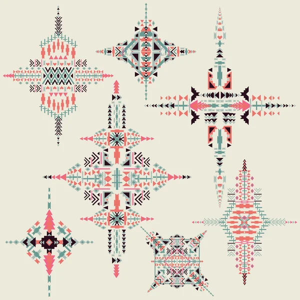Ornamento etnico tribale vettoriale. Elementi decorativi aztechi . Illustrazione Stock