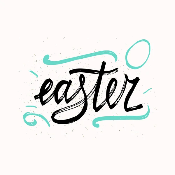 Fondo tipográfico de Pascua. Cartel de letras dibujadas a mano para Pascua. Ilustración de tinta. Caligrafía moderna. Diseño tipográfico elegante del cartel en estilo lindo . — Vector de stock