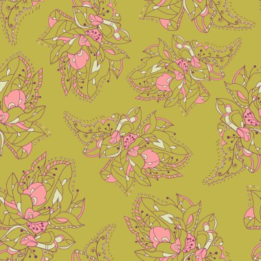 soyut çiçekli desen.