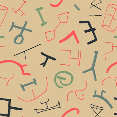 vektör sorunsuz doku eski öğeleri üzerinde pastel arka plan ile.