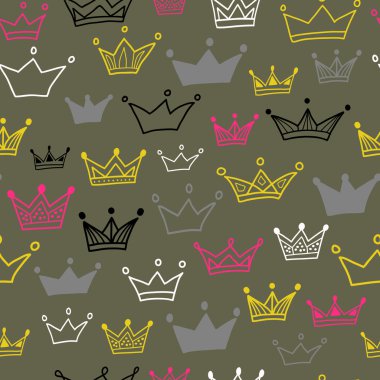 kron, pastel zemin üzerine Dikişsiz desen vektör. vektör çizim. sonsuz desen.