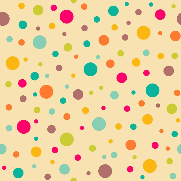 Bright seamless pattern with polka dots. Endless yellow background. — Stock Vector