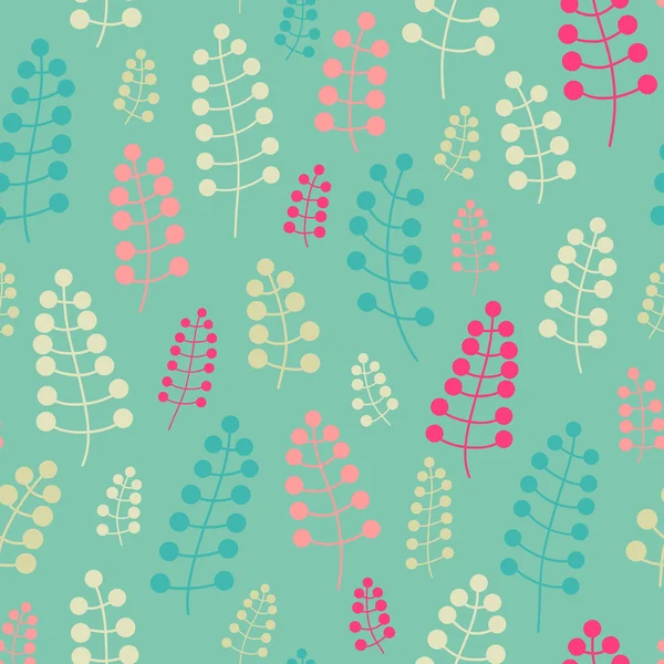 Tender seamless pattern with twigs and berries. Endless background. Vector backdrop. Pastel pattern. — Stock Vector