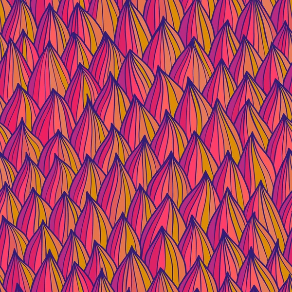 シームレスな手描く波形。明るいパターン — ストックベクタ