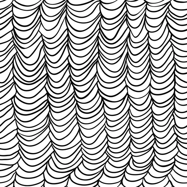 シームレスな抽象的な波の手描きのパターン。無限の背景. — ストックベクタ