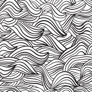 Vektör sorunsuz soyut çizilmiş desen ver. Arka plan dalgalar.