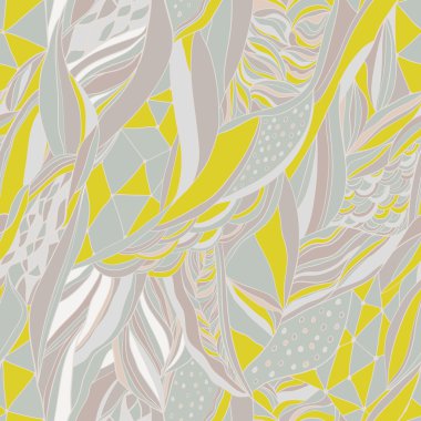 Geleneksel süs desenli bandana. Vektör elle çizilmiş artalanla soyut çizgiler ve lekeler. Pastel renkler .