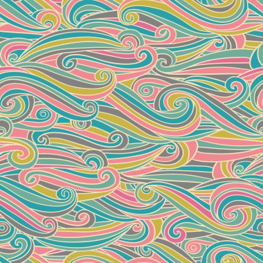 Dikişsiz soyut çizilmiş desen, arka plan dalgalar. vektör çizim.