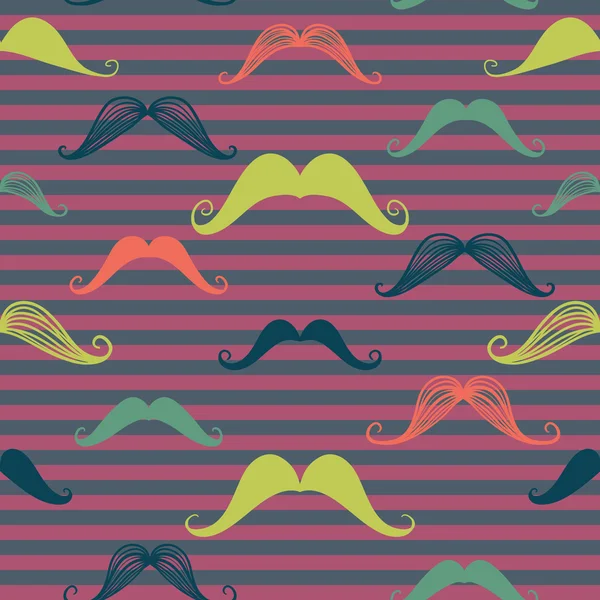 Mustache seamless pattern in vintage style. — Stock Vector