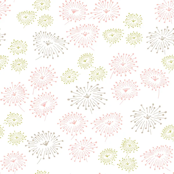 Seamless pattern with abstract flowers. Endless pastel background. Template for design and decoration. — Stock Vector