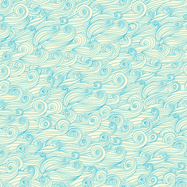 Seamless abstract hand-drawn waves pattern, wavy background. — Stock Vector