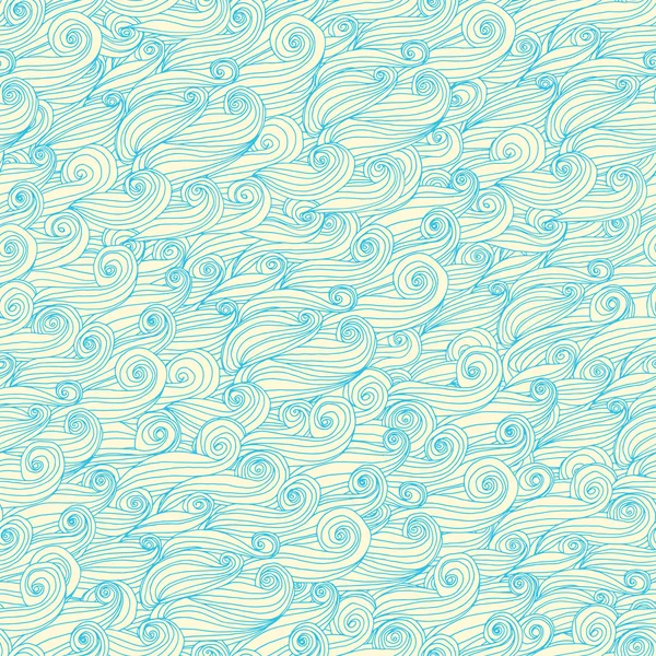 Motif abstrait sans couture des vagues dessinées à la main, fond ondulé. — Image vectorielle