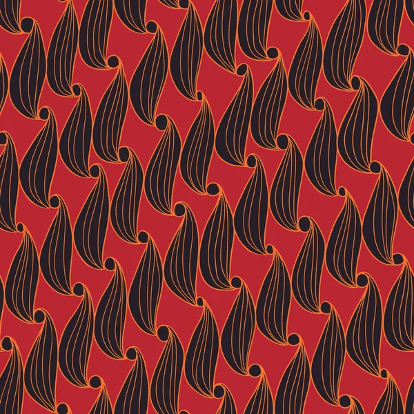 Bezszwowe streszczenie tapeta z swirls na czerwonym tle. Ilustracja wektorowa. — Wektor stockowy