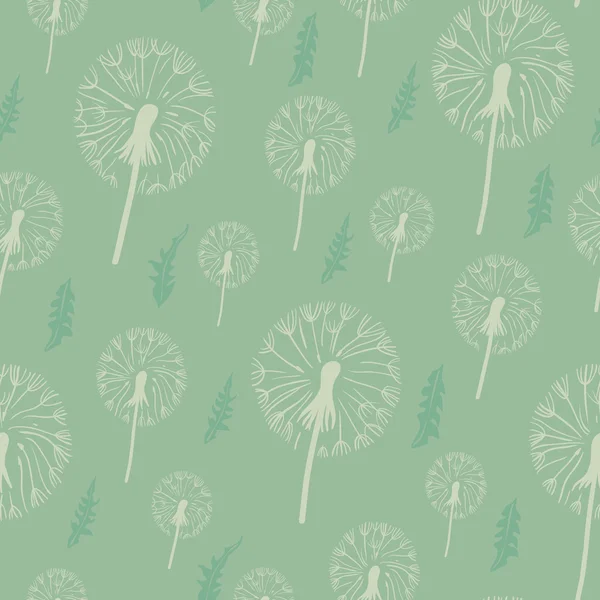 Dandelion seamless pattern. on a pastel background. — Stock Vector