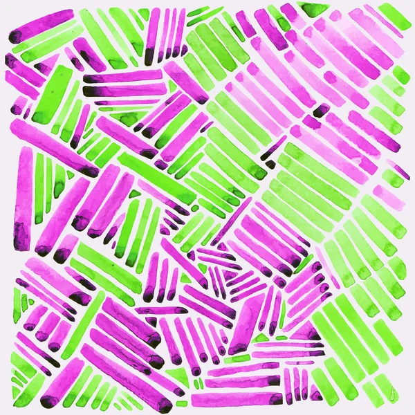 Rayures aquarelle. Couleurs rose et vert. Facile à modifier . — Image vectorielle