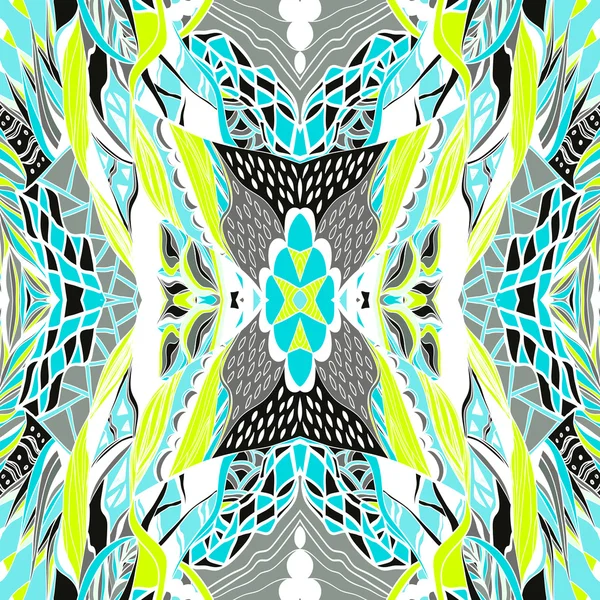 Hand drawn pattern with artistic pattern. Seamless backdrop. Bright colors. — Stok Vektör