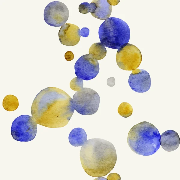 Vector round shapes seamless ornament. Bright watercolor bubbles. — Stock vektor