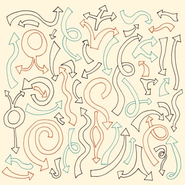 elle çizilmiş okları Icons set.