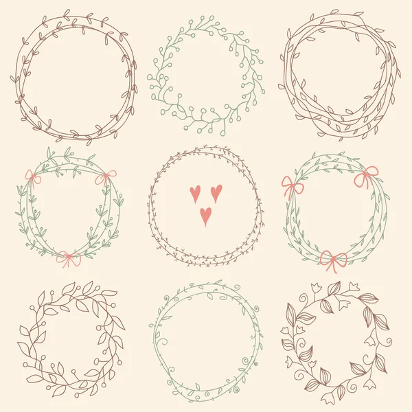 Set of Floral Frames — Stock Vector