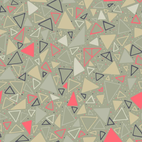 Geometrický vzor. Bezešvé pozadí s trojúhelníky a puntíky. — Stockový vektor