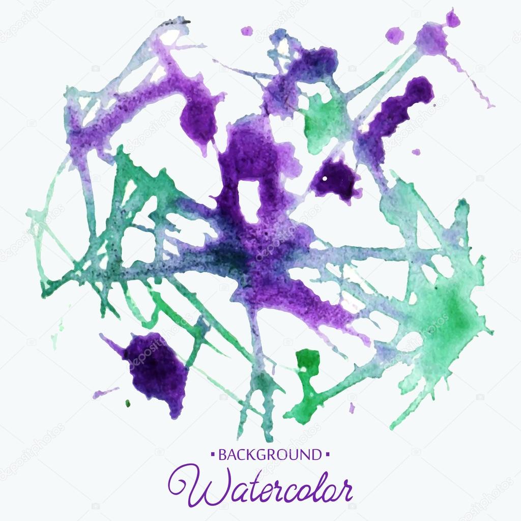 Fondo dell acquerello disegnato a mano macchia dell acquerello con colori verde e