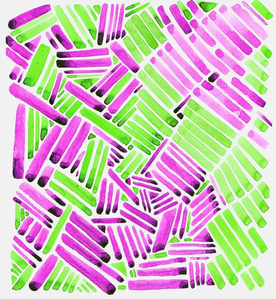 Listras de aquarela. Cores rosa e verde. Versão Raster . — Fotografia de Stock