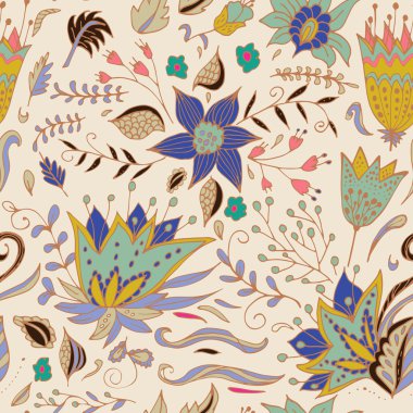 Soyut zerafet sorunsuz çiçek desenli pastel bir arka plan üzerinde.