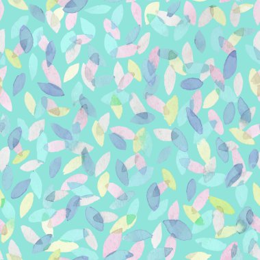 Pastel ile Dikişsiz suluboya desen bırakır.