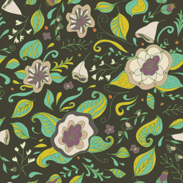 Élégance abstraite motif floral sans couture sur un fond pastel. Motifs sans couture sont utilisés dans la conception textile, cartes postales, sites Web, fonds d'écran. Belle texture florale. Couleurs vives . — Image vectorielle